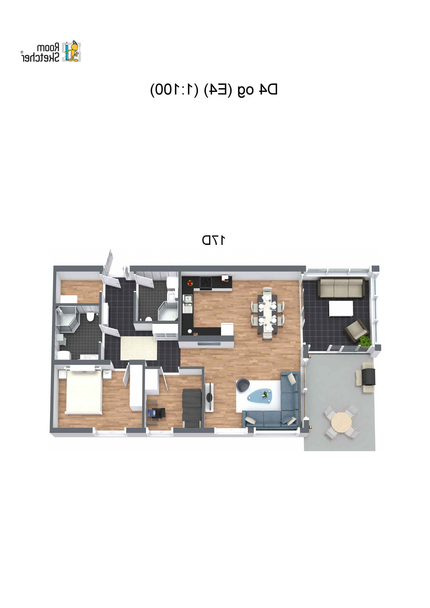 Leilighet nr: E4 103 m2 Det medfølger en parkeringsplass i p-kjeller og en utvendig sportsbod i underetasjen. P-Rom 100 m2 Terasse 16 m2 erom 2 4. etg 3. etg 2. etg 1. etg U.