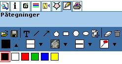 Påtegninger Tegnemodulen gir mulighet for å skrive og tegne i kartet.