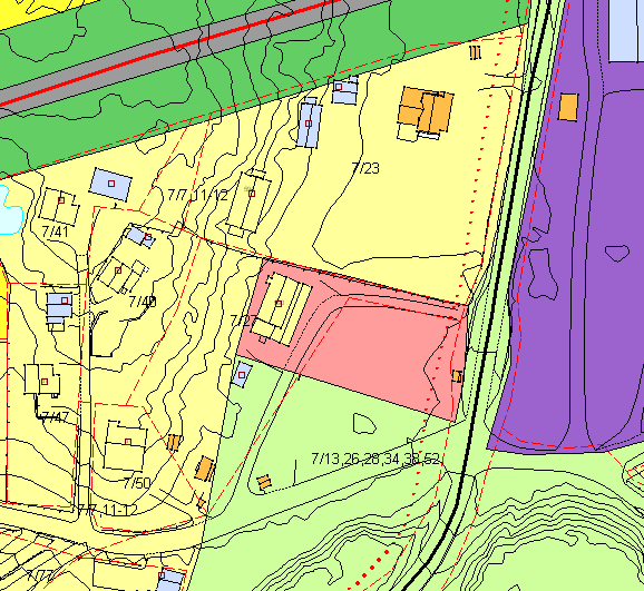 6. Herstua næringsareal N39. Ved fradeling av næringsareal fra gbnr 144/1 ble det brukt annen avgrensning enn fra kommuneplanen, siden bedre arrondering.