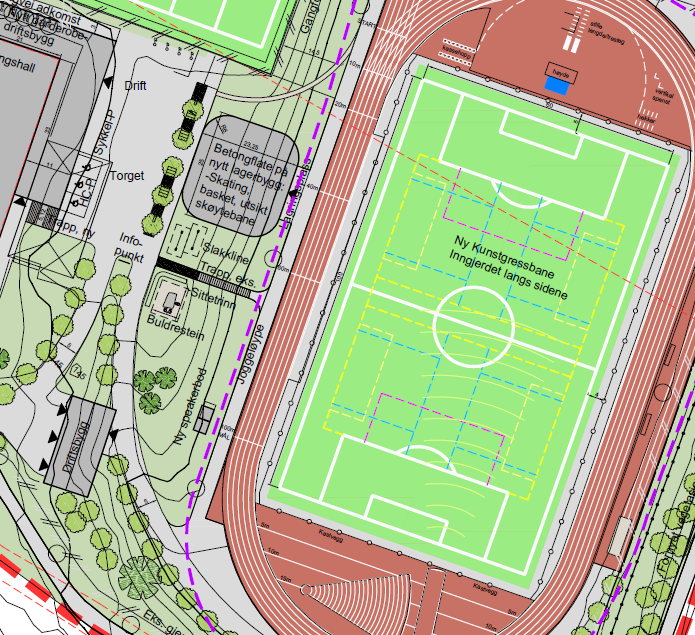 DALGÅRD IDRETTSPARK. En visjon eller..? Torsdag 18. august inviterte Trondheim kommune til møte med bl.a. Byåsen idrettslag, Tema denne gang var presentasjon av «Mulighetsstudie for Dalgård idrettspark».