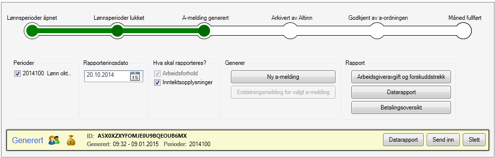 Etter å ha korrigert feil, eller fylt inn manglende informasjon for en eller flere ansatte kan disse personene markeres og klikk på Rekalkuler valgte personer.