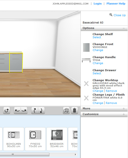 IKEA Home Planner Følg anvisningene på siden «Planlegg kjøkkenet i 3D». Hvis du trenger hjelp underveis, kan du kontakte oss på nærmeste IKEA-varehus eller IKEA.