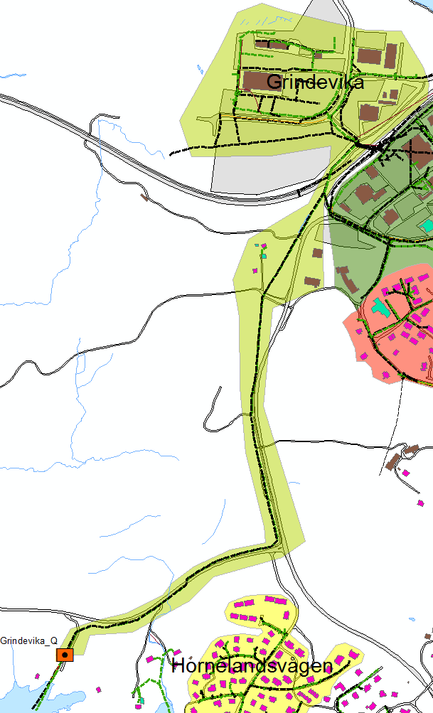 2.3.3 Grindevika Figur 11: Målesone Grindevika. Målepunkt markert med målaren avgrensa med lysegrønt. nedst i målesona.