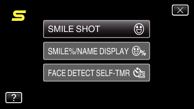 Menyinnstillinger Bruk snarveimenyen for ansiktsgjenkjenning Du kan konfigurere ulike innstillinger av ansiktsfunksjoner i enten videoopptaks- eller stillbildefotograferingsmodus ved hjelp av