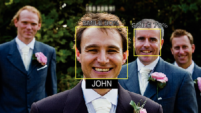 Opptak Innstilling av SKJERMBILDET SMIL%/NAVN Med SMILE%/NAME DISPLAY kan du angi at elementer skal vises når ansikter registreres Dette elementet vises bare når TOUCH PRIORITY AE/AF er stilt til