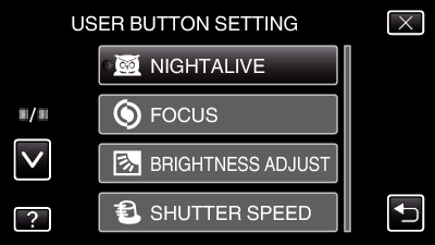 Opptak 5 Trykk på SNAPSHOT-knappen når du har kontrollert at alle ser mot kameraet Konfigurere USER-knappen Ved å tilordne en av de manuelle justeringsfunksjonene som du bruker ofte, til