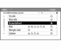 52 Navigering For å justere volumet på radiokilden som kanskje spiller i bakgrunnen, velg Bakgrunn og juster innstillingen. Velg Volumtest for å få et hørbart eksempel på innstillingene.