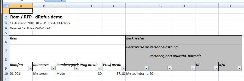 Feltene for Funksjonsnivå vist i dette eksempelet i Importer rom vinduet kan variere fra prosjekt til prosjekt avhengig av hvor mange funksjonsnivåer som er definert for prosjektet og hvilke navn