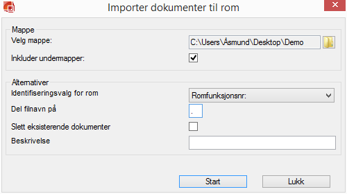 19.5. Importering og oppdatering av standardrom fra MS-Excel Du kan både importere og oppdatere standardrom, standardromkjerneinformasjon, grupper og RFP data inn i drofus fra Excel ved å gå til