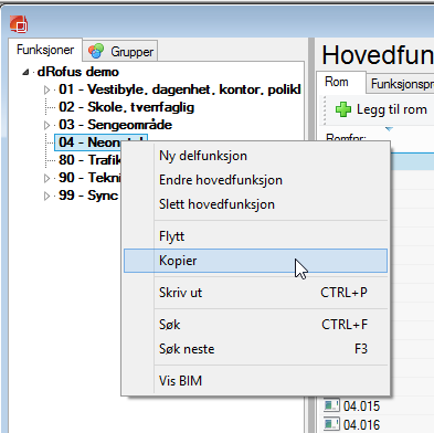 som er tilgjengelig fra www.drofus.no. Hvordan en importerer en romliste fra Excel er forklart i kapittel 19.