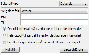 arkivenheter hvor fra-år er tidligere enn eller lik 1950, og til-år er senere enn eller lik 1960.