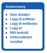 I brukermenyen vises da mulighet til å legge inn artikler. Trykk på lenka: Legg til artikkel Du får nå opp en teksteditor hvor du kan skrive inn artikkelen.