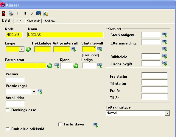 Merk at det ved stafettimport er et egne kolonner for lagnr og etappe. Klasser og klubber som ikke finnes i databasen blir opprettet.