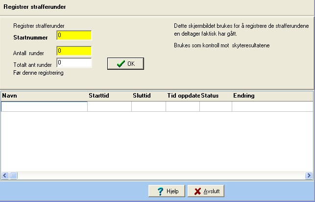 Strafferunder Man kan også manuelt registrere hvor mange strafferunder som man har gått. Systemet behandler akkumulerte data.