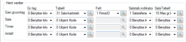 S>T G+A-K9000>A-G- A+K9000>K0<A*S G+A- K9000>K0<A*S Sats større enn Timer, dvs. beløp blir lik sats begrenset nedad til verdi i timer. Sjekker om antall er større enn 9000.