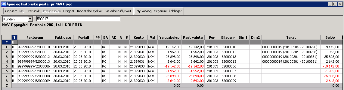 Aldersfordelt Saldo krever at det er satt opp en egen profil for refusjoner under kundereskontro. Se eksempel under: TIPS!