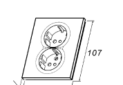 Plus dobbel delt stikkontakt Dobbel stikkontakt innfelt med delt sokkel, jord og barnevern. Stikkontakten bygger kun mm ut fra veggen.