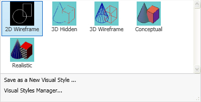 AutoCAD 2012 15 Visual Styles - visuelle stiler En visuell stil er en samling innstillinger som til sammen danner en måte å vise en modell på.
