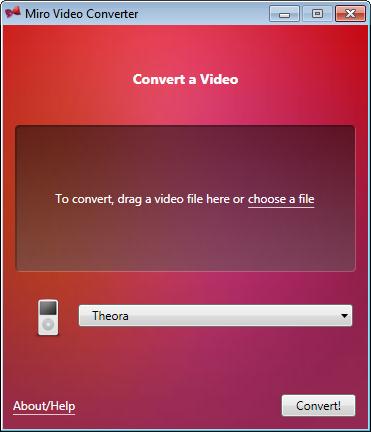 Transkoding av video til Theora med Miro Video Converter (Windows) Miro Video