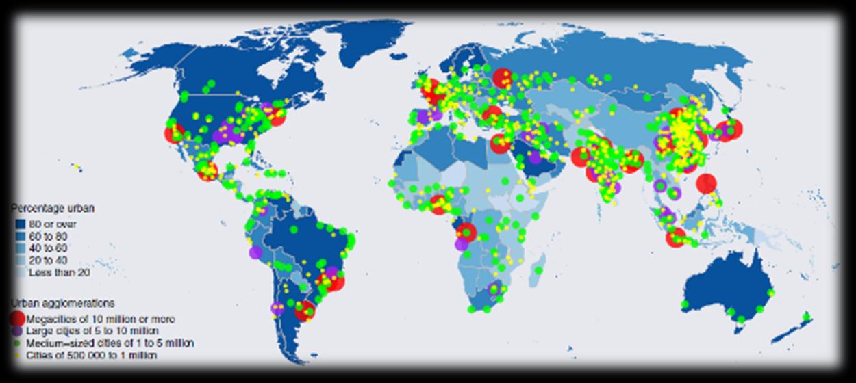 Urbanisering også en global trend globalt bidrar urbanisering til endringer i økonomisk makt, ressursknapphet og endringer i samfunnsnormer.