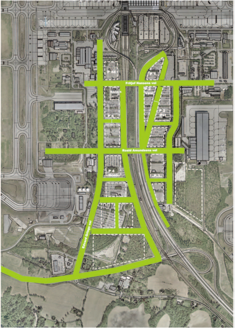 Områderegulering for Oslo lufthavn, Gardermoen 64 legges til rette for ny beplantning i korridorene der det er behov for det, slik som beskrevet i Designhåndboken.