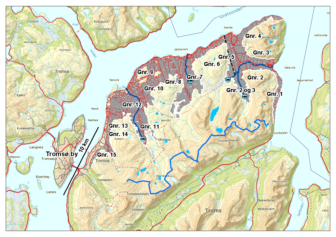 4 To case-studier 4.1 Sak 1900-2006-0019 Brattfjell Ankesak til Hålogaland Jordskifteoverrett. Saken gjelder bruksordning etter jskl. 2c.