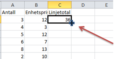 Grunnprinsipper Formelbygging, regnearter Excels mest sentrale bestanddel er cellen.