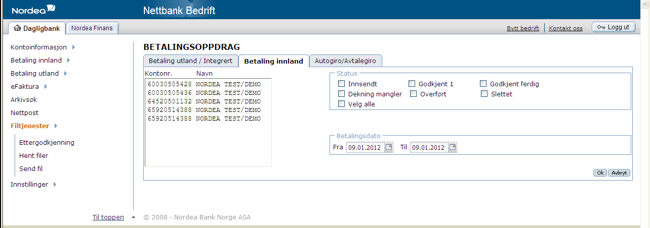 Ved å trykke på Info ikonet kan du se på fakturaspesifikasjonen under en leverandørbetaling.