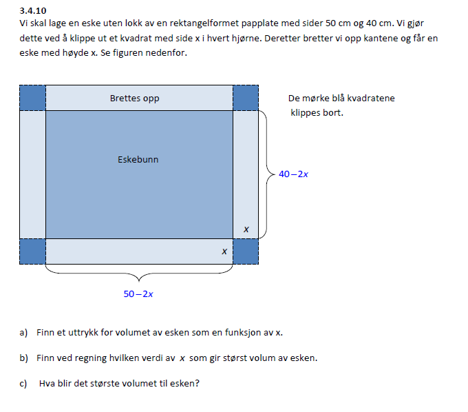 Oppgavene søker det samme, om enn i noe ulik rekkefølge og ved bruk av noe ulik terminologi. (Senere i oppgavesettet fra NDLA finner man ordlyden drøft monotoniegenskapene).