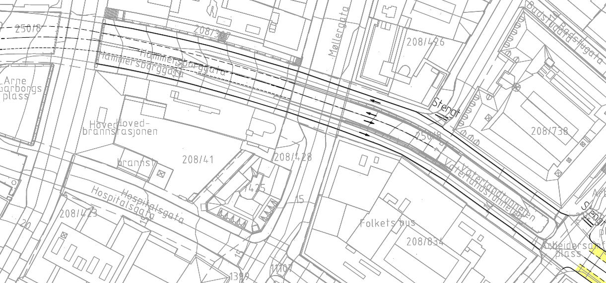 Det foreslås heller ikke kollektivfelt, dels på grunn av tilgjengelighet til områdene langs strekningen og dels fordi biler høyere enn 4,0 m må kjøre overflaten på grunn av