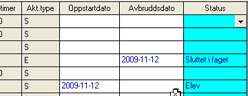 Variabel Feltnavn Definisjon Gyldige koder Startdato på modulen Oppstartdato Den dato studenten startet på modulen.