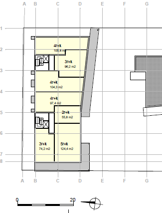 PLANBESKRIVELSE DETALJREGULERINGSPLAN MEIERIKVARTALET 26 Fig 23 plantegning plan 3 og 4 dat. 22.04.