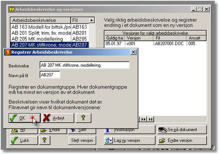 Referanse kvalitetssikring 81 Her skal du registrere de arbeidsstasjonene du har på ditt laboratorium. Du må selv definere dine egne navn på stasjonene dine.