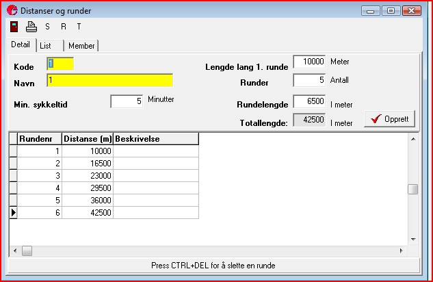 Dersom du ikke fyller i distanse informasjon, så vil programmet fortsatt virke, m en enklete informasjonstyper vil ikke bli vist på lister.