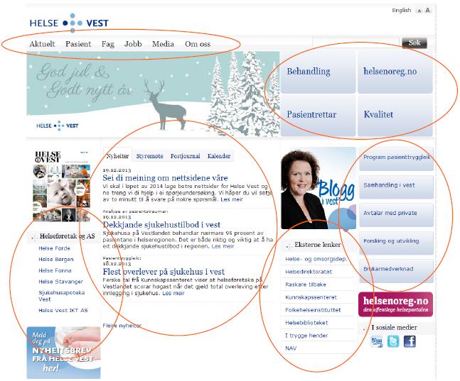 1 Ekspertevalueringer Det er tidligere gjennomført to ulike evalueringer av hhv nettsidene til Oslo universitetssykehus og nettsidene til alle helseforetakene i Helse Vest.
