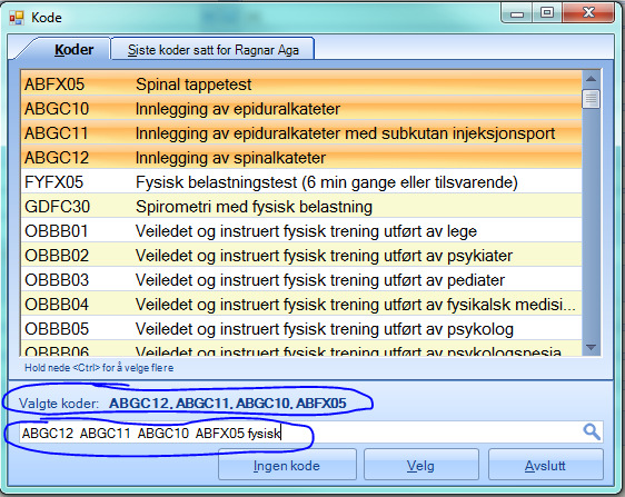 Det er lagt til funksjonalitet for å lettere kunne velge flere NCMP, samt søke opp flere aktivitetskoder.