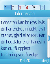 Studentene som evaluerte prototypen brukte fanene til å få en oversikt over tjenesten først. En slik organisering vil åpenbart bidra til flere aspekter av orientering og navigering.