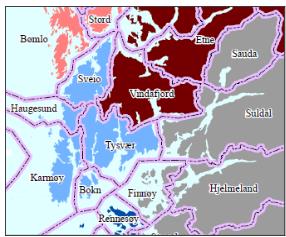 mye vareproduksjon, lav utdanning og lav bedriftsvekst. Ytre deler av regionen kommer bedre ut, men får ikke full score på grunn av storindustri og moderat bedriftsvekst.