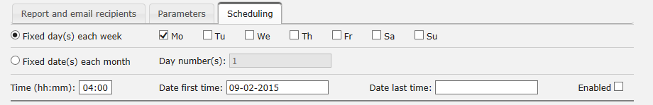 mellom 03.00 og 07.00, siden statistikk for en hel dag (til 24.00) vanligvis er klar rett etter 02.00 neste dag). Hvis du vil ha daglige rapporter for tidsintervallet 08.00 17.