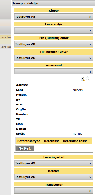 Kjøper (Oppdragsgiver) For registreringer som gjøres via web, er oppdragsgiver alltid den aktør som påloggingen er tilknyttet.