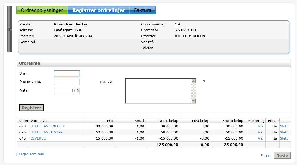 4.2. eordre 4.2.1. Dynamisk skjuling/vising av menyen Vertikalmenyen i eordre er endret slik at den vil automatisk kollapse når du jobber på en ordre/faktura.