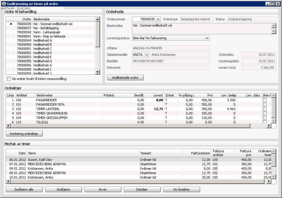 6. DVPRO 6.1. Basisfunksjonaliet i Windows 6.1.1. Prosentvis påslag på pris pr. ordrelinje Det er satt en ny kolonne for prosentpåslag på pris, pr.