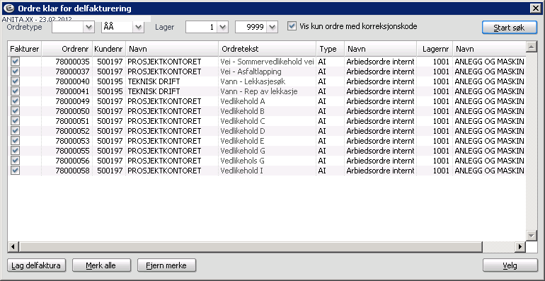 6.1.3. Utvidet utskrift av servicekort I hvert felt i servicekort som har datatype: tekst, visningskode: x og elementtype: input kan man legge kommentarer.