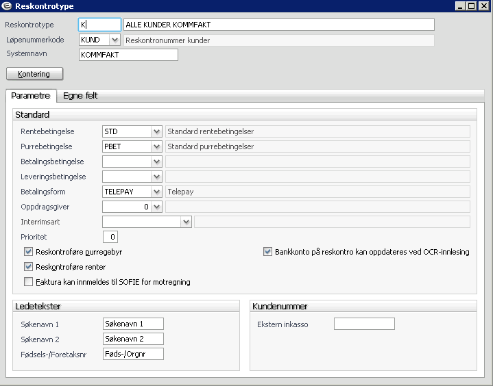 2. ØKONOMI 2.1. Basisfunksjonalitet i Windows 2.1.1. Oppdatere reskontro ved OCR-import OCR rutinen er utvidet til å kunne oppdatere reskontroer med bankkontonummer.