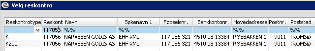 Når rutinen kjøres med oppdatering blir bankkontonumre oppdatert automatisk 2.1.2. Rapportgenerator selskapsavhengig Rapportgenerator er nå selskapsavhenging.