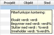 Det er også lagt tooltips på tittellinjen til konteringsdimensjonene med informasjon om filterfunksjonalitet.