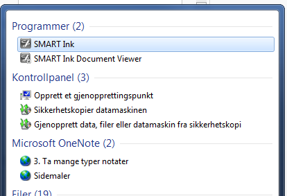 Integrasjon med andre programmer Skrive inn i Word lagre notatene sammen med filen blir objekt (les: InkAwareprogram) Nettleser skrive oppå nettleseren og ta et bilde av skjermbildet med
