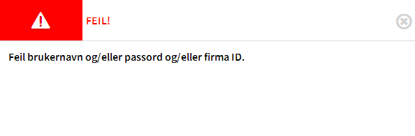 bilder vises i skjermbildet på telefonen. For virksomheter som ikke har etablert avtale for tilgang til mobilapp vil følgende melding komme: Hengelåsen oppe i høyre hjørnet sorger for å logge deg av.