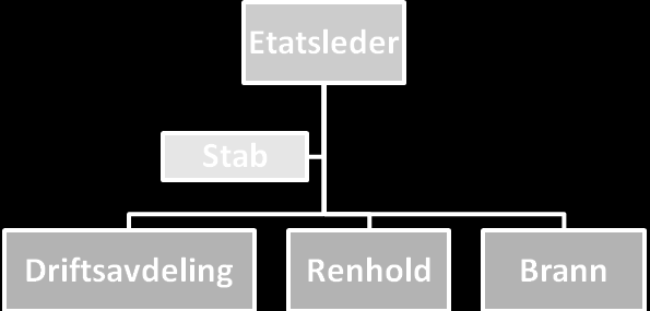 Administrativt er kommunen organisert med 3 etater under rådmannen og med personal- og økonomi, samt servicetorg som stabsfunksjoner. Vann- og avløpssektoren inngår som en del av næringsetaten.