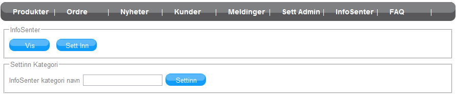 Figur 64 - Oversikt over alle kategorier Oversikt over beskrivelsene til kategoriene i infosenter Naviger deg til: Infosenter Vis Description Her kan du forandre beskrivelsene til de forskjellige